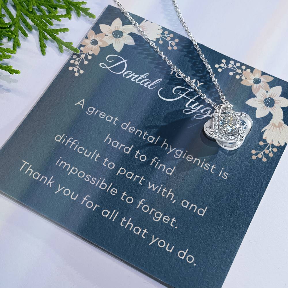 Personalized Gift Love Knot Necklace Gift For Dental Hugienist, Dental Hygienist Gift Necklace, Assistant Present Gift Necklace, Thank you Appreciation For Dental Hygienist Custom More Necklace