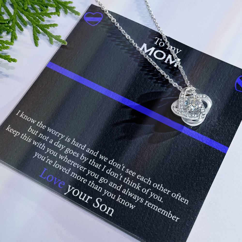 To My Mom Necklace From Son, Mothers Day Necklace Gift For First Mothers Day, Love Your Son Love Knot Necklace Gift For Mom, Best Friend Gifts For Mothers Day Things For Your Mom Jewelry Gift For Mom