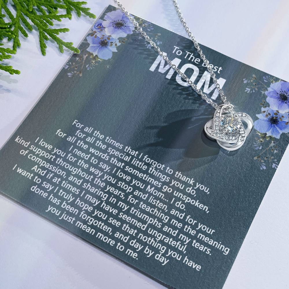 To My Mom Necklace From Daughter, To The Best Mom Necklace, Mother And Daughter Gift Necklace For Mom, Mother's Day Necklace Gift Mom, Birthday Gift Mom, Jewelry Gift For Women, Mom Gift Necklace Love Knot Necklace 6323