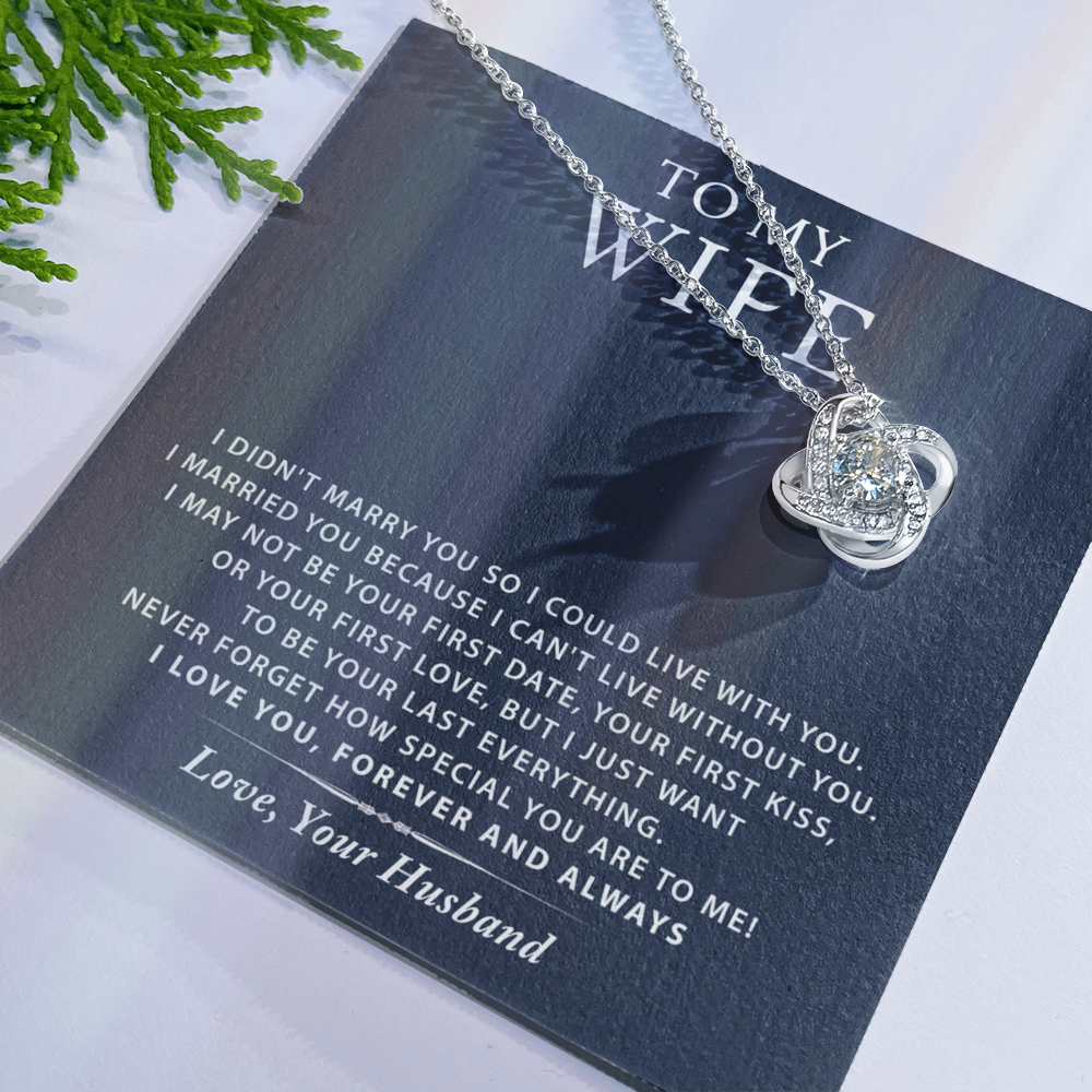 To My Wife Necklace From Husband, Wife Gift Necklace, Husband And Wife Love Knot Necklace - Necklace For Wife From Husband Marry Gift Necklace On Birthday Gift, Anniversary, Valentine Day, Christmas