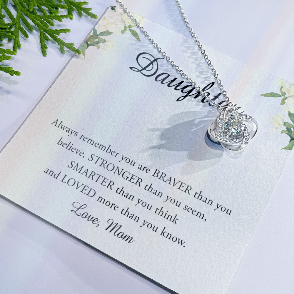 To My Daughter Necklace from Mom, Mother To Daughter Necklace Pendant Personalized Gift Necklace For Daughter On Birthday Gift Anniversary, Graduation Necklace Daughter Jewelry for Girls