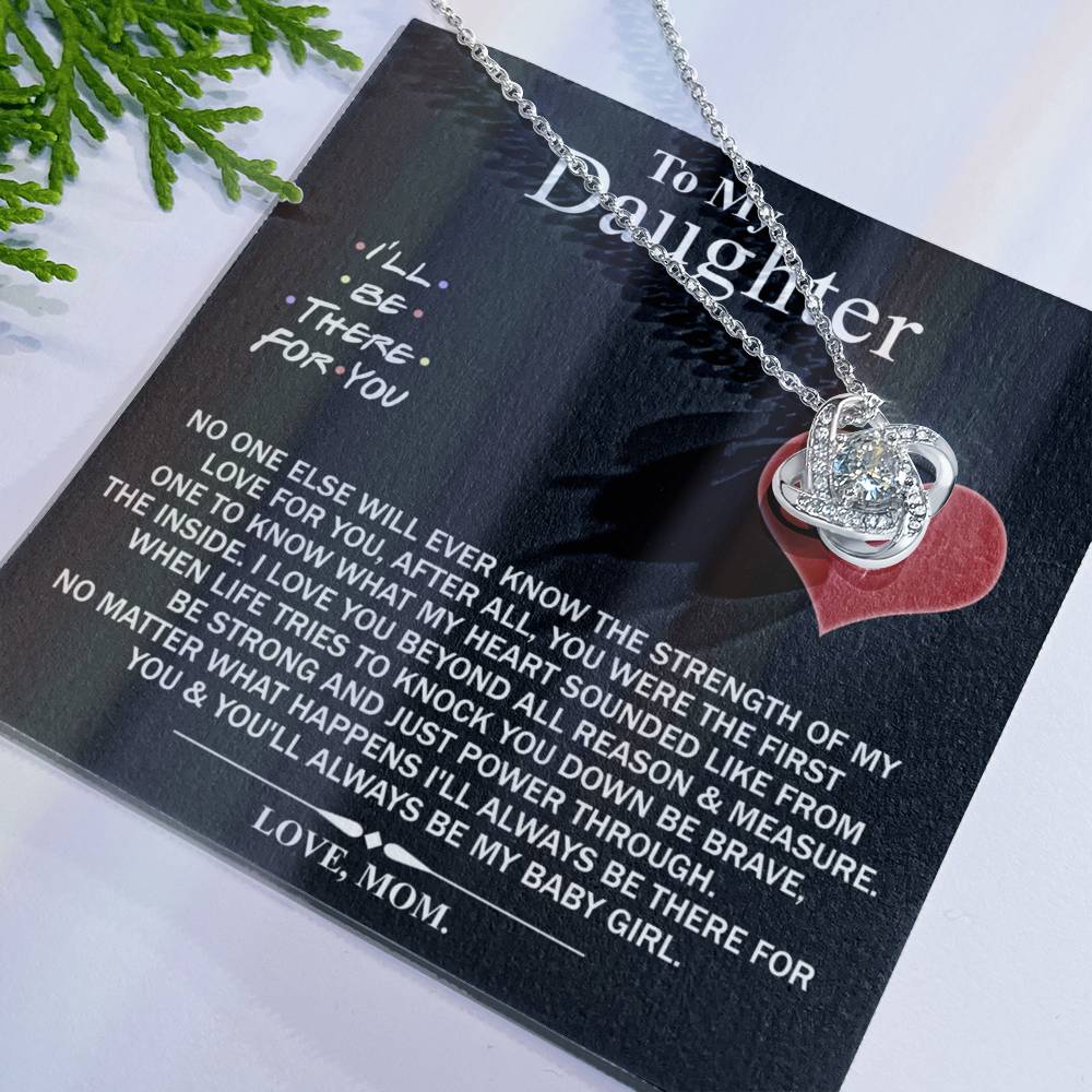 Mother And Daughter Love Knot Necklace, I'll Be There For You Necklace, To My Daughter Love Knot Necklace From Mom, Jewelry Gift For Girls, Baby Girl Love Knot Necklace, Gift Necklace For Daughter