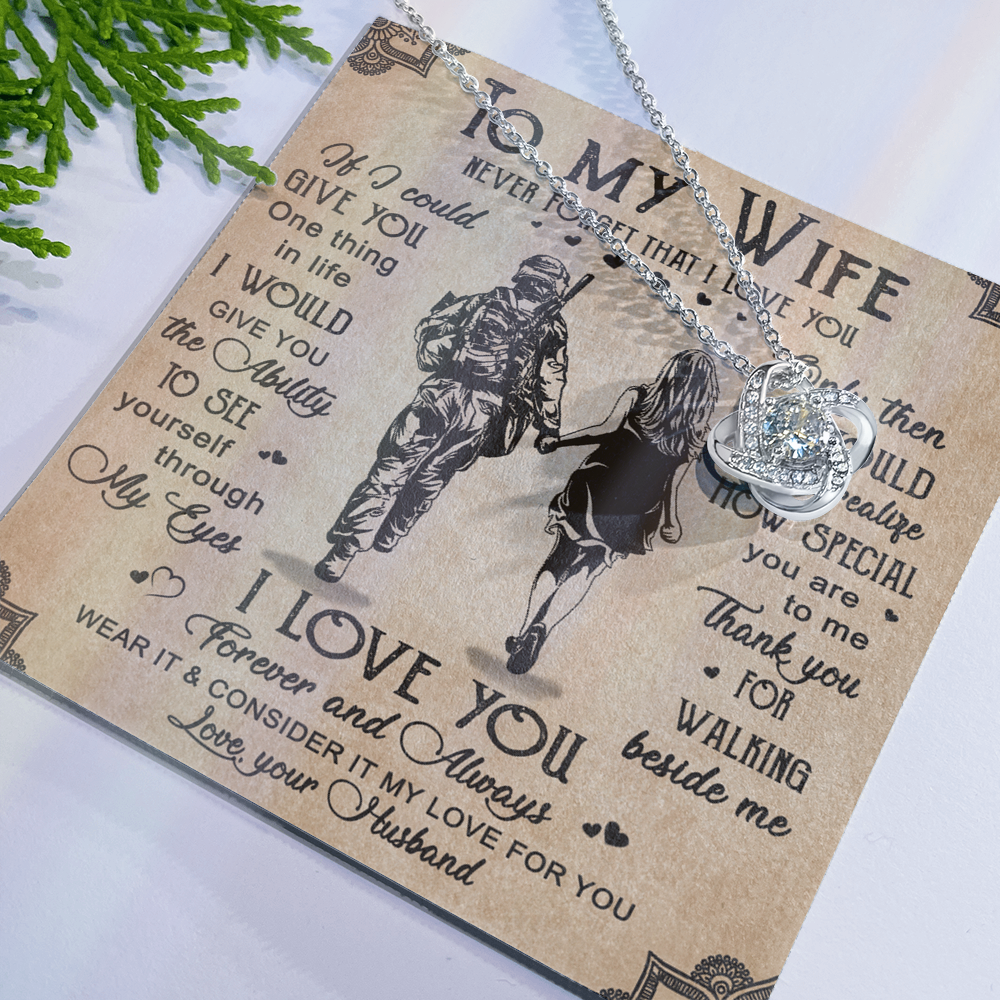 Soldier Necklace Husband To Wife - Forever And Always Necklace Gift For Wife, Jewelry Gift For Women, To My Wife Necklace Gift From Husband On Anniversary, Army Gift Necklace, Military Gift For Wife