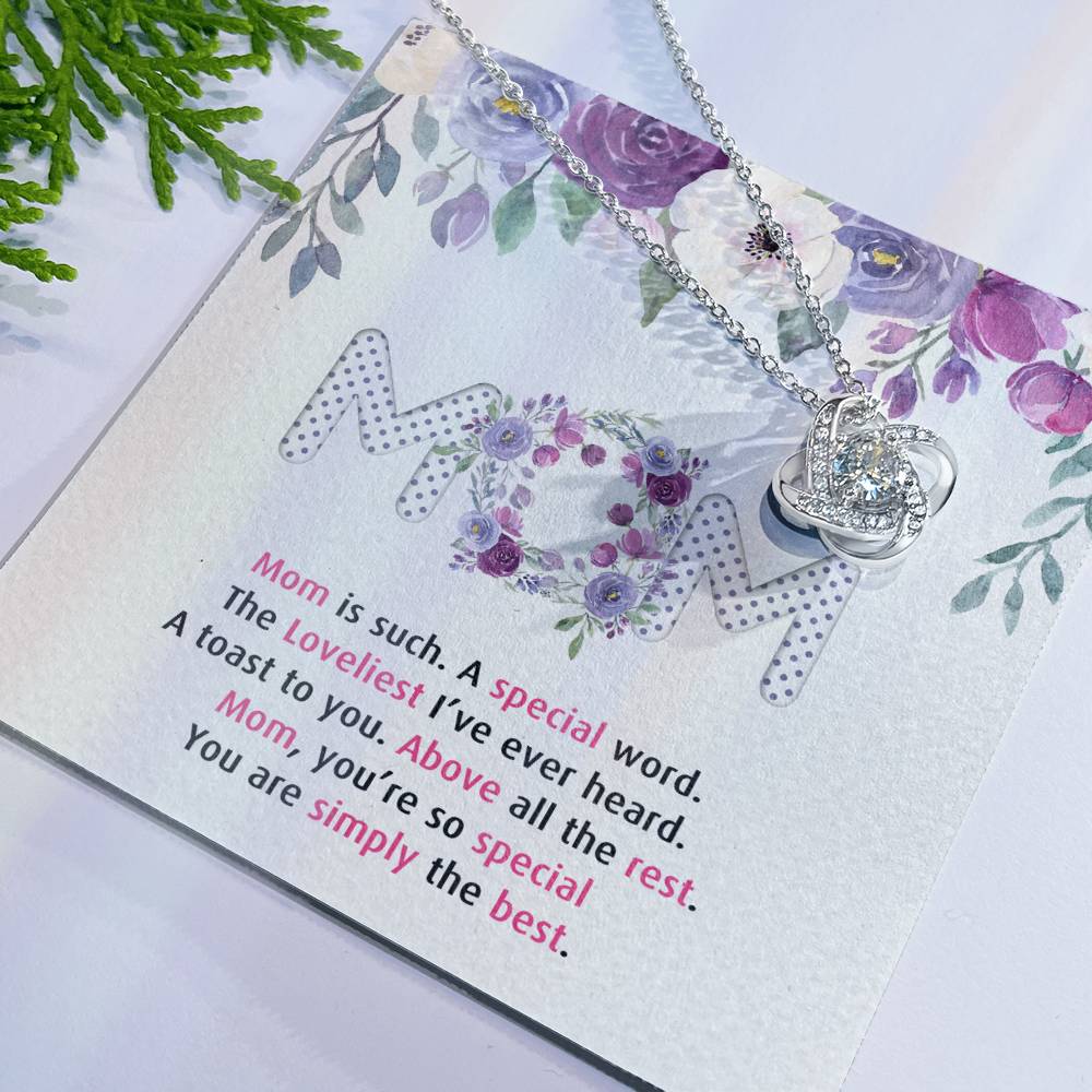 Mom Gift Necklace, To My Mom Love Knot Necklace Gift From Daughter And Mother Love Knot Pendant Gift For Mom New Mom, Bonus Mom Gift Necklace, The Loveliest Mom Necklace, Jewelry Gift For Women Love Knot Necklace 6323