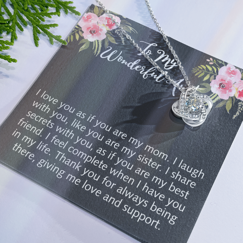To My Wonderful Aunt Love Knot Necklace Gift From Niece Aunt Gifts Necklace for Auntie Gifts Jewelry for Aunt Birthday Gifts Best Aunt Ever Aunt Necklace from Niece Aunt and Niece Necklace