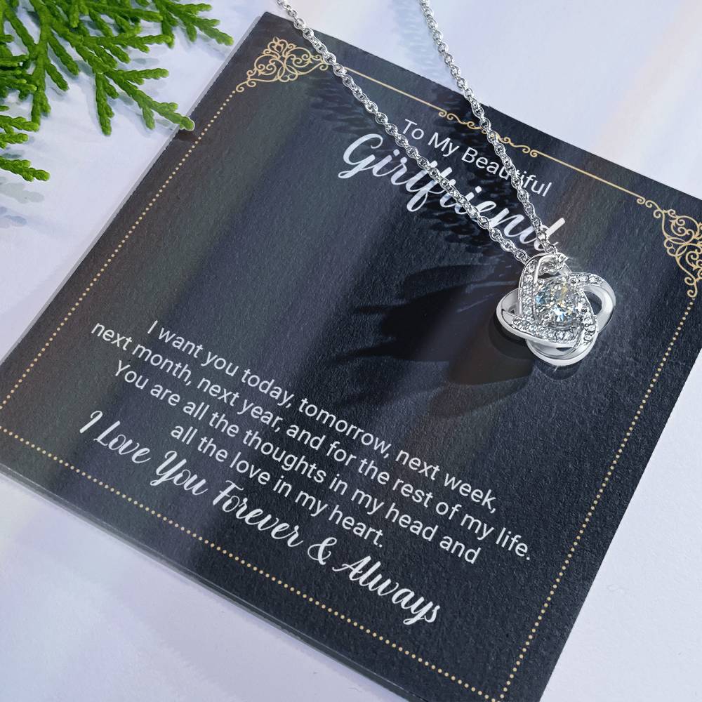 To My Beautiful Girlfriend Necklace From Boyfriend On Christmas, Birthday Gifts