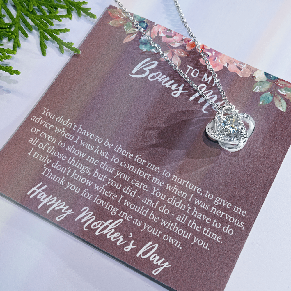 Bonus Mom Gift Necklace, To My Bonus Mom Necklace From Bonus Daughter, Mother And Daughter Necklace Gift For Her, Happy Mother's Day Necklace Gift For Bonus Mother Gift Necklace, Jewelry For Women