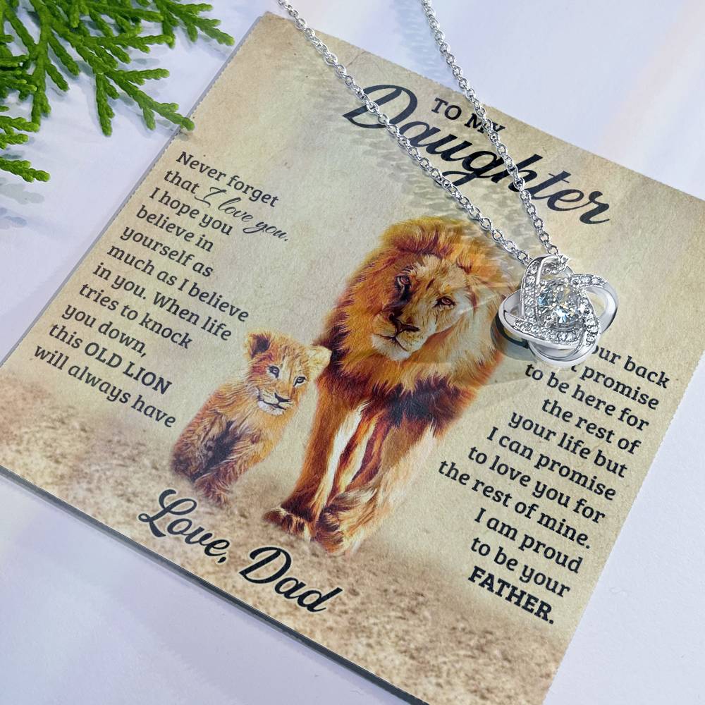 To My Daughter from Dad Old Lion Necklace Jewelry for Women Birthday Valentine