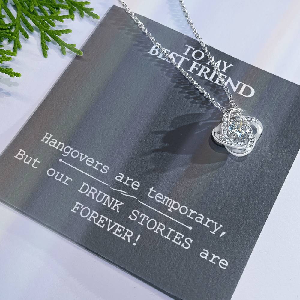 Gifts Necklace For Best Friend, To My Best Friend Love Knot Necklace From Friend, Best Friend Birthday Gift Necklace, Long Distance Best Friend Necklace, Best Friend Anniversary Jewelry Gift