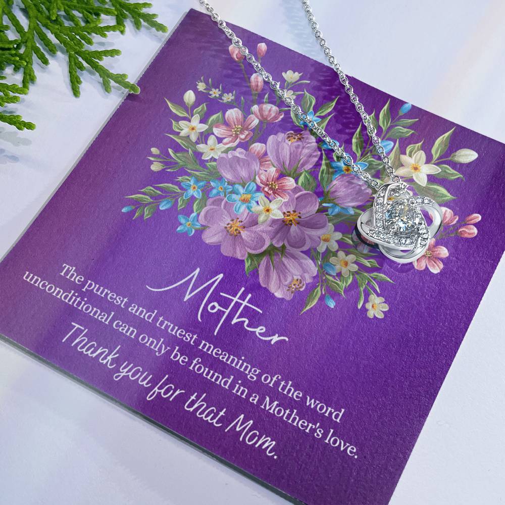 Mother Gift Necklace, To My Mom Necklace, Happy Mother's Day Necklace Gift for Mom from Daughter Message Card Necklace Gift Idea Mother Jewelry Gift For Women, Gift Necklace For Mom from Daughter Love Knot Necklace 6323