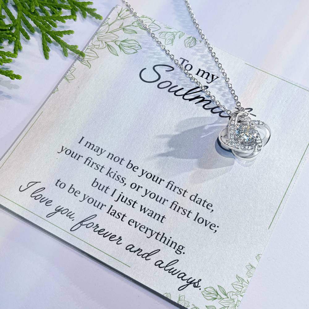 To My Soulmate Love Knot Necklace From Husband Necklace For Wife, Gift Necklace For Girlfriend, Necklace for Girlfriend, Soulmate From Husband, Boyfriend Necklaces for Her, Jewelry Gift For Women