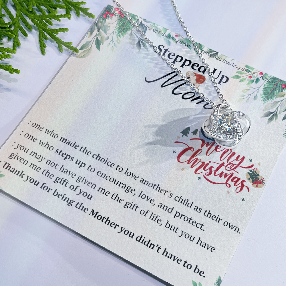 Inspirational StepMom Gifts Necklace Stepped Up Mom Necklace Gift On Christmas Birthday Bonus Mom Gift Necklace To My Stepped Up Mom Necklace From Daughter Son Merry Christmas Necklace Gift For Mom