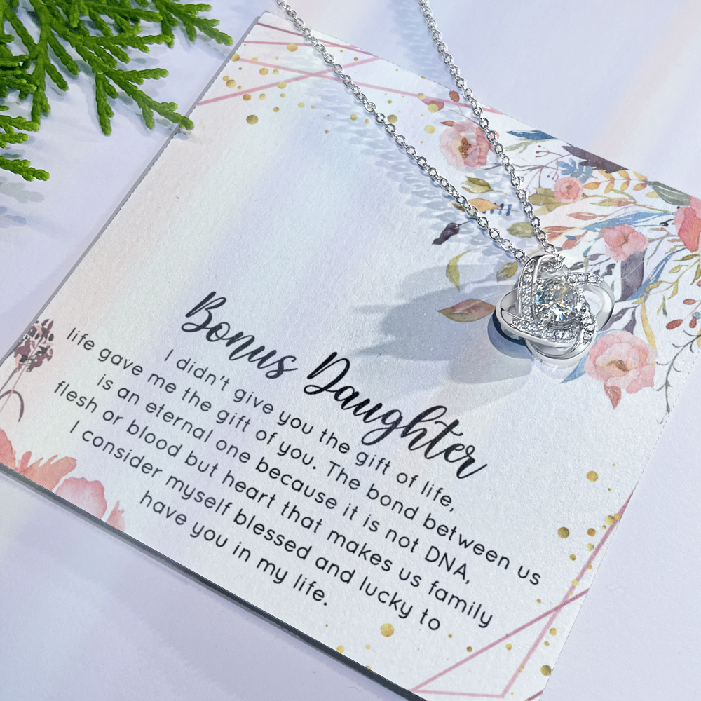 To My Bonus Daughter Necklace From Bonus Mom Jewelry Bonus Daughter Gift From Bonus Mom,Birthday Gift, I Love You Necklace Daughter Gifts Pendant Includes Gift Box Jewelry Gift For Girls