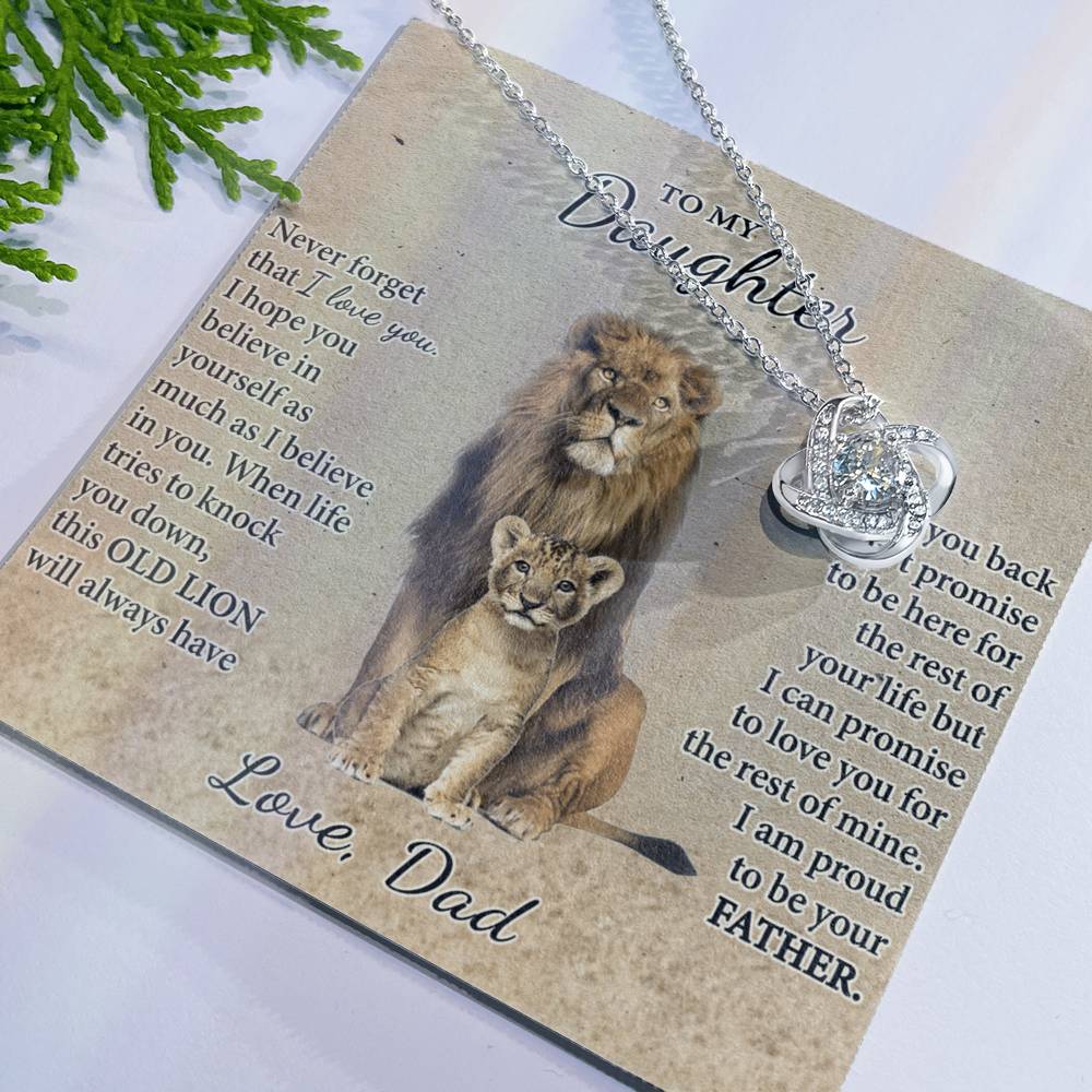 Daughter Gifts Necklace From Dad, To My Daughter Lion Dad And Daughter Necklace, Lion Daughter Necklace Gift On Christmas, Anniversary, Graduation Gift Jewelry Gift For Girls, Little Girl
