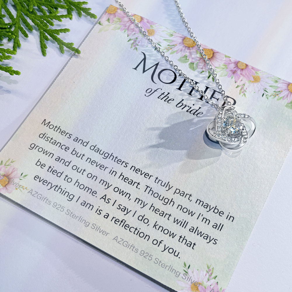 Mother Of The Bride Gift Necklace, The Love Knot Necklace Mother Of The Bride, Mother Of The Bride Gifts Pendant, Gift Necklace For Mother Of The Bride, Mother Of Bride Jewelry Gift For Women