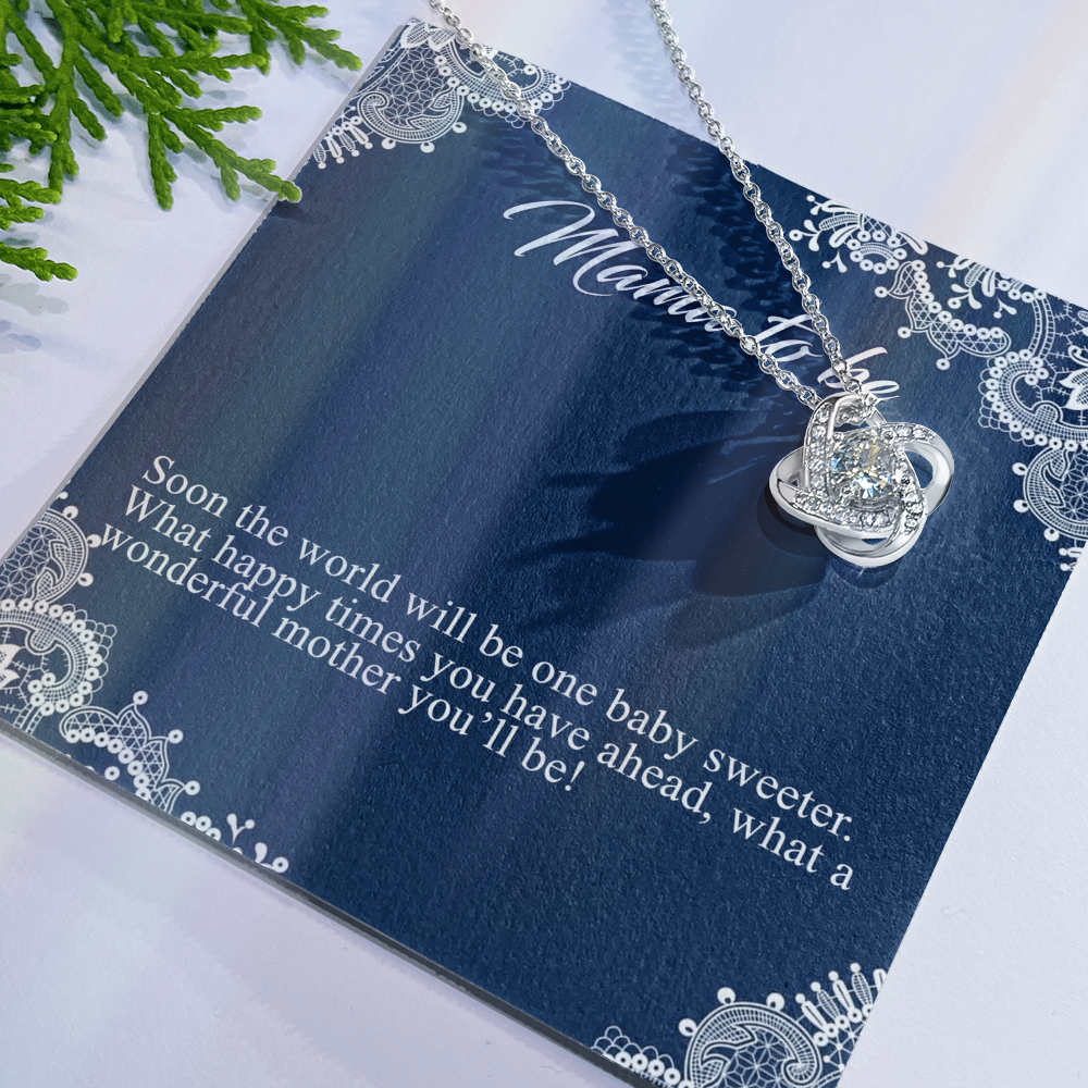 Mama To Me Gift Necklace, To My Mom Love Knot Necklace Gift For Mom From Daughter, Soon The World Mom Jewelry Gift For Women, Mother, Womenderful Mother Gift Necklace For Mama To be Pendant Gift