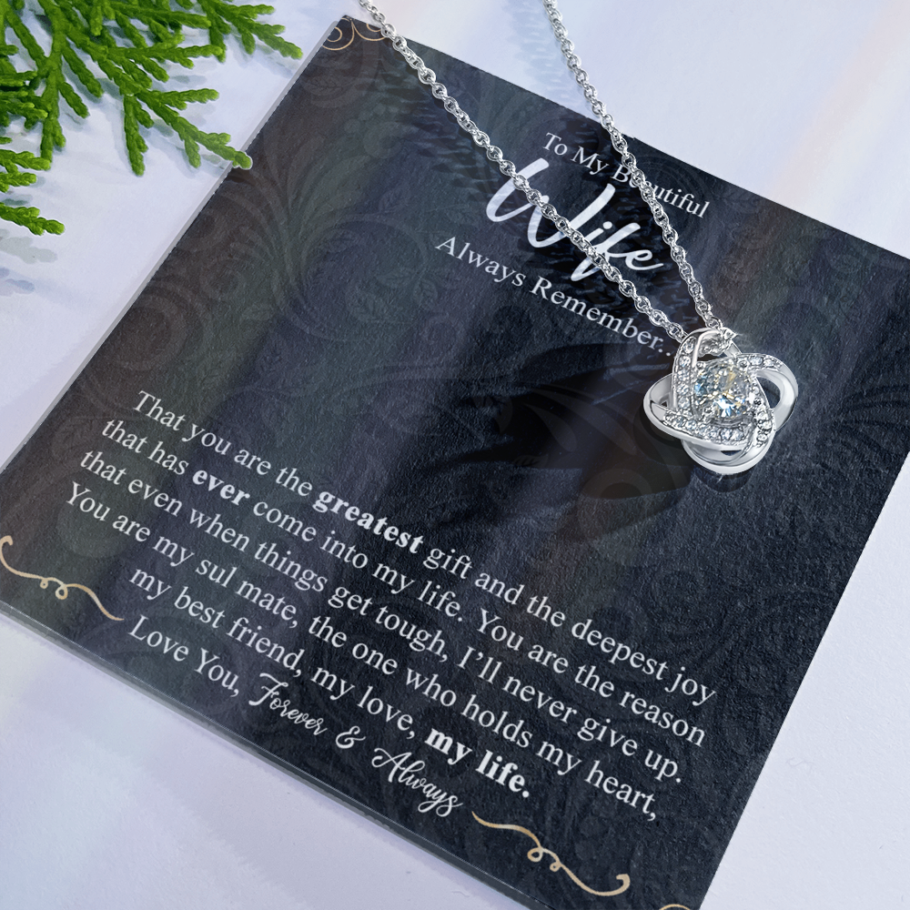 Personalized Necklace For Wife, To My Beautiful Wife Gift Necklace From Husband, Custom Name Necklace Gift For Wife, Always Remember Necklace Gift For Wife, Jewelry Gift For Women, Soulmate Gift