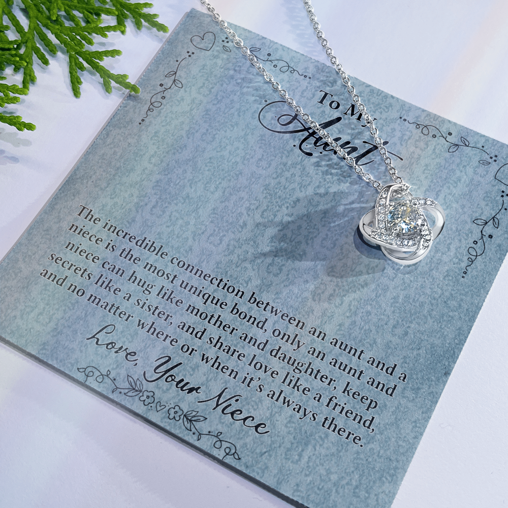 Aunt Gift Necklace, Aunt Wedding Gift from Bride, Wedding Gift from Niece, To My Aunt Love Knot Necklace From Niece Birthday Gift Graduation Gift Necklace, New Aunt Gift Necklace, Jewelry For Women