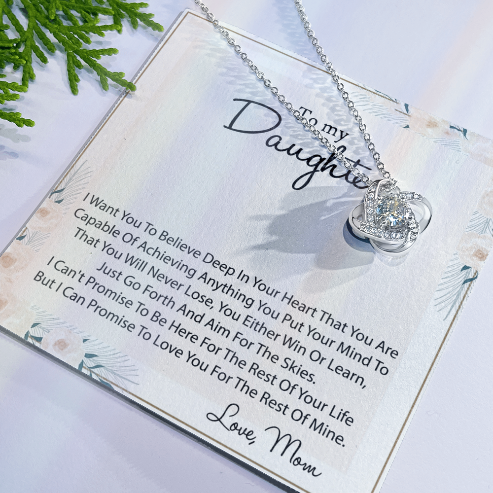 To My Daughter Gift Necklace Pendant From Mom, Mother to Daughter Necklace Gift Idea for Her, Girls Necklace On Graduation Gift Birthday Gift Christmas Gift From Mother And Daughter Jewelry