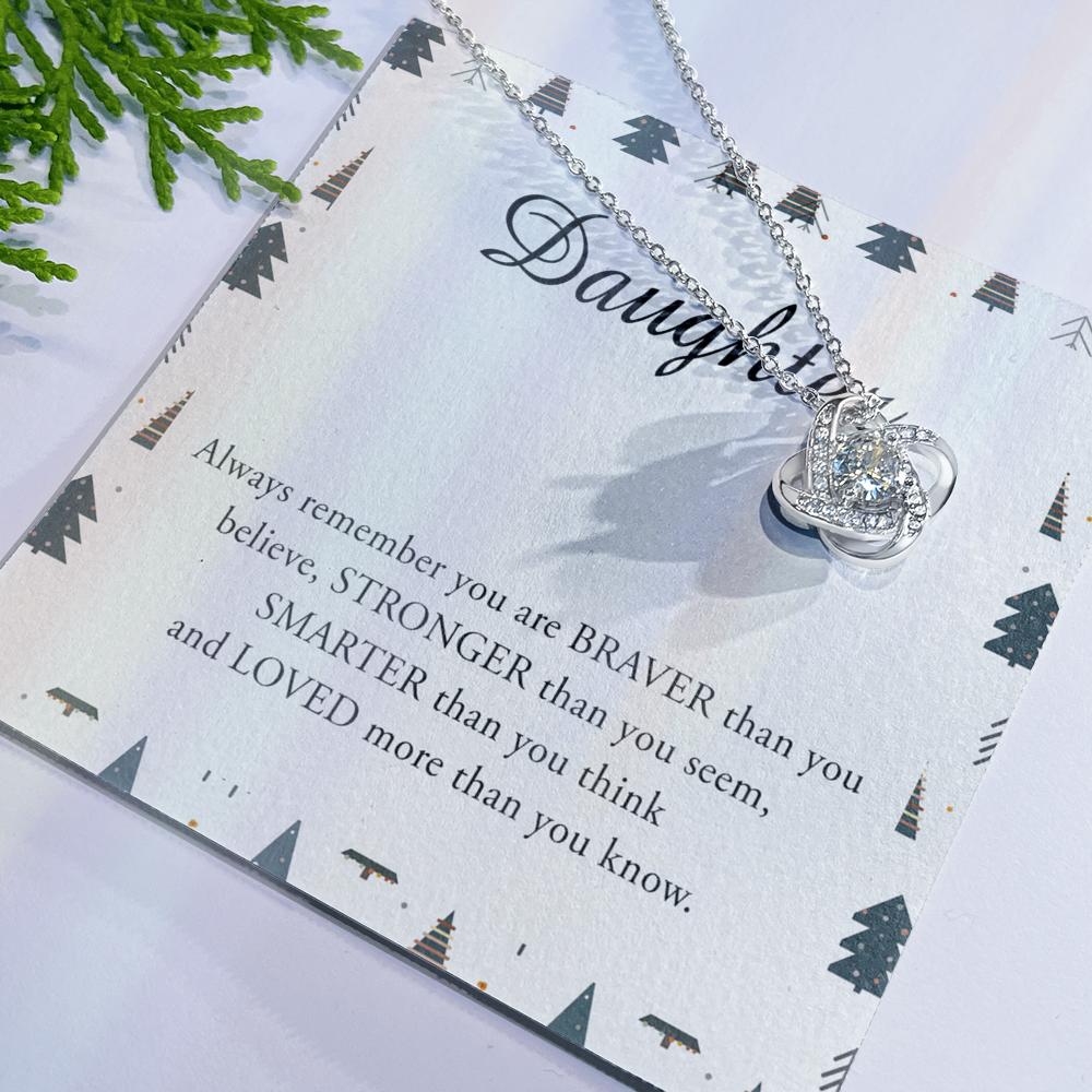 To My Daughter Merry Christmas Necklace Gift for Daughter Christmas Jewelry for Daughter Christmas Pendant Card Gift for Daughter Xmas Gift Necklace Jewelry Gift For Girls, Little Girl