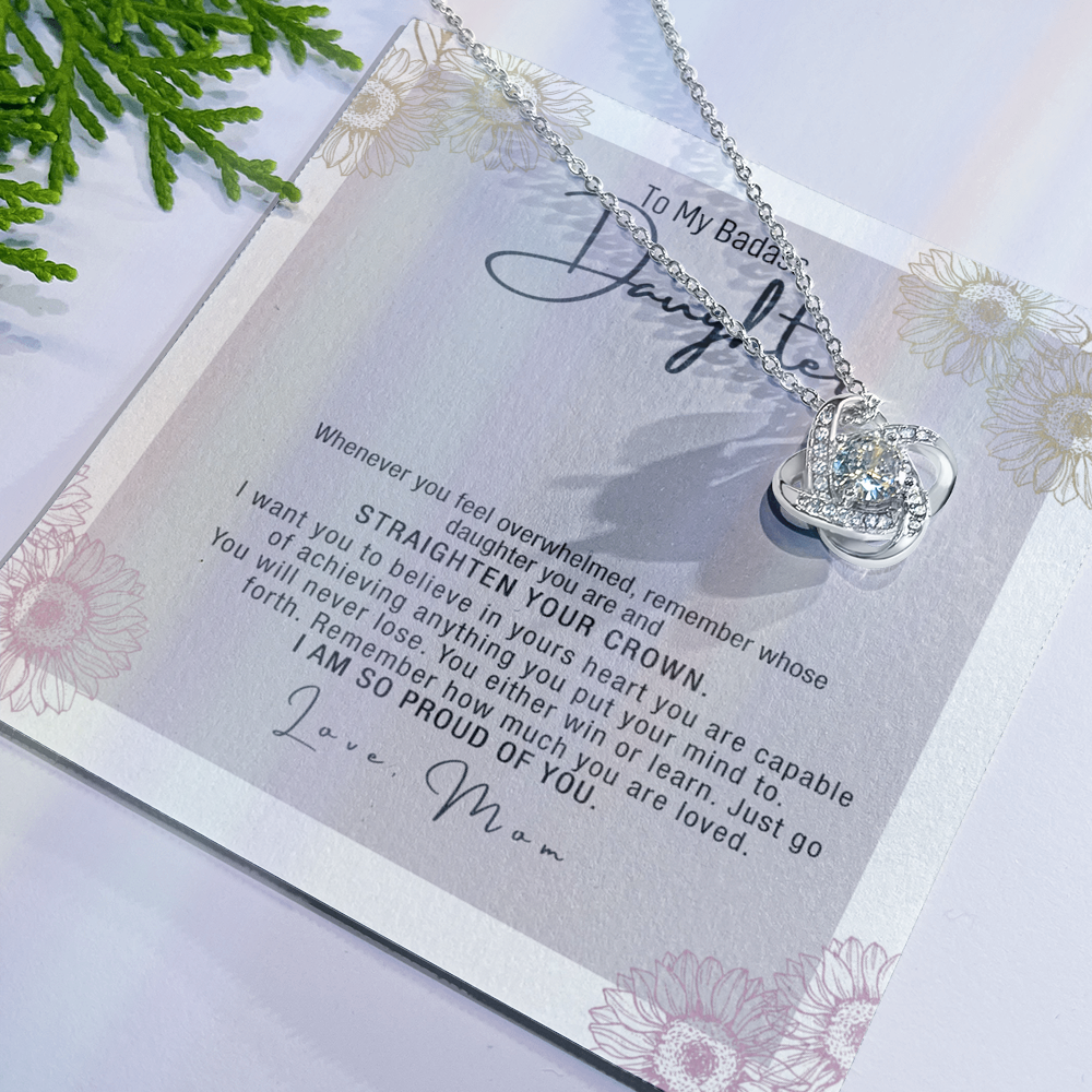 Daughter Gift Necklace From Mom, To My Badass Daughter Necklace From Mom, Birthday Gifts, Graduation Gifts For Daughter Gifts From Mom, Necklace To Daughter From Father Jewelry Gift For Girls