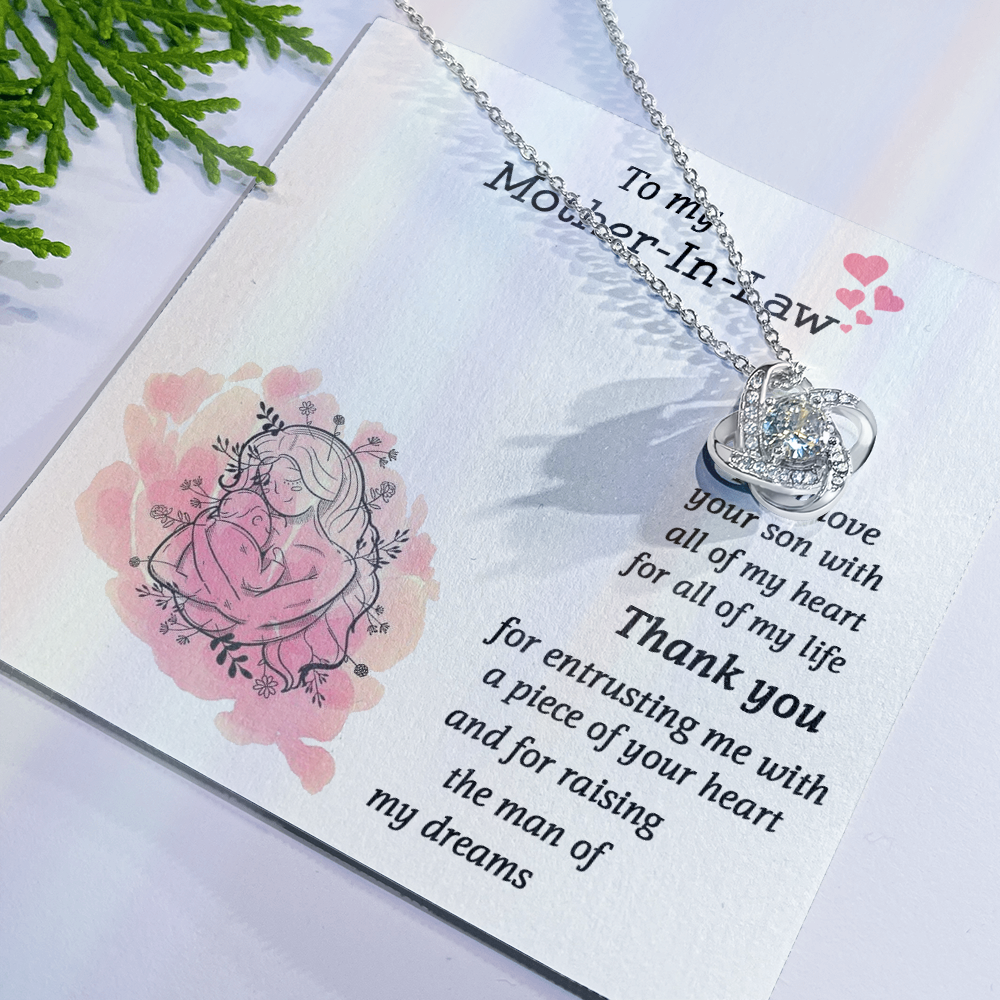 To My Mother-In-Law Love Knot Necklace From Son, I Will Love Your Son With All My Hear