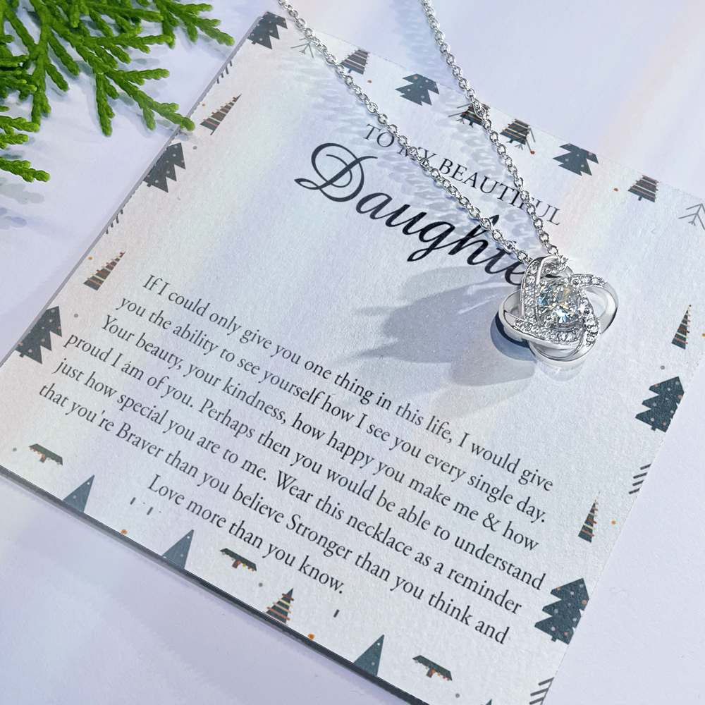 To My Beautiful Daughter Necklace Gift from Mom, Mother And Daughter Birthday Gift Christmas from Mother to Daughter Gift Personalized Necklace For Daughter Gifts from Mom Jewelry for Girls