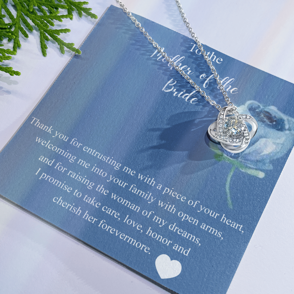 Mother Of The Bride Gift From Groom, Love Knot Necklace, Future Mom