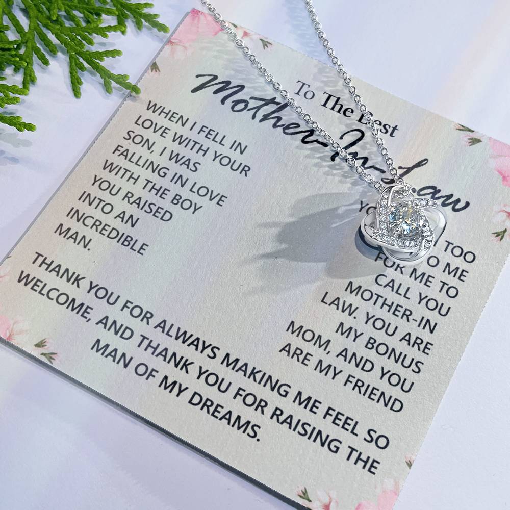 Mother In Law Gift Necklace The Love Knot Necklace Gift For Mother In Law Bonus Mom To The Best Mother In Law Necklace From Daughter Thank You Necklace Gift For Mother In Law Jewelry Gift For Women Love Knot Necklace 6323