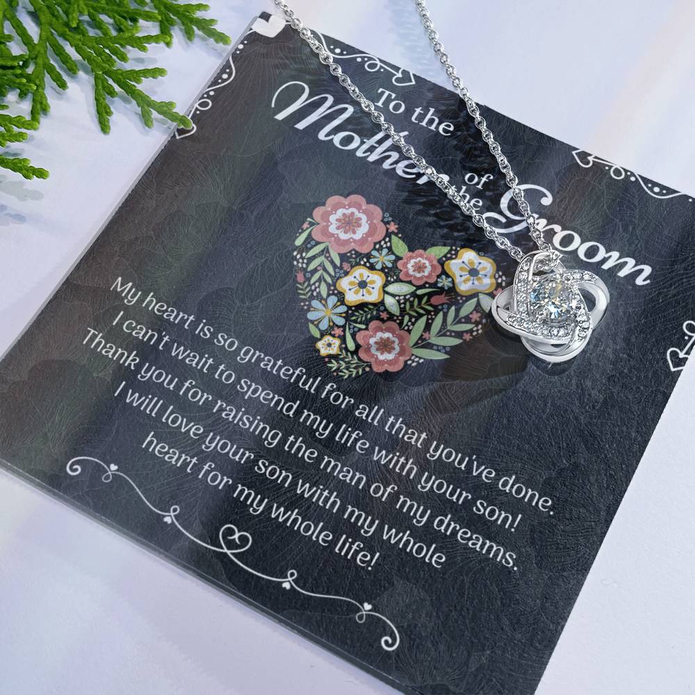 Mother of the Groom Sunflower Necklace from Bride, To The Mother of the Groom Love Knot Necklace From Son Gift For Mom, Mother Of The Groom Gift Necklace, Mom of Groom Gift Jewelry Gift For Women Love Knot Necklace 6323