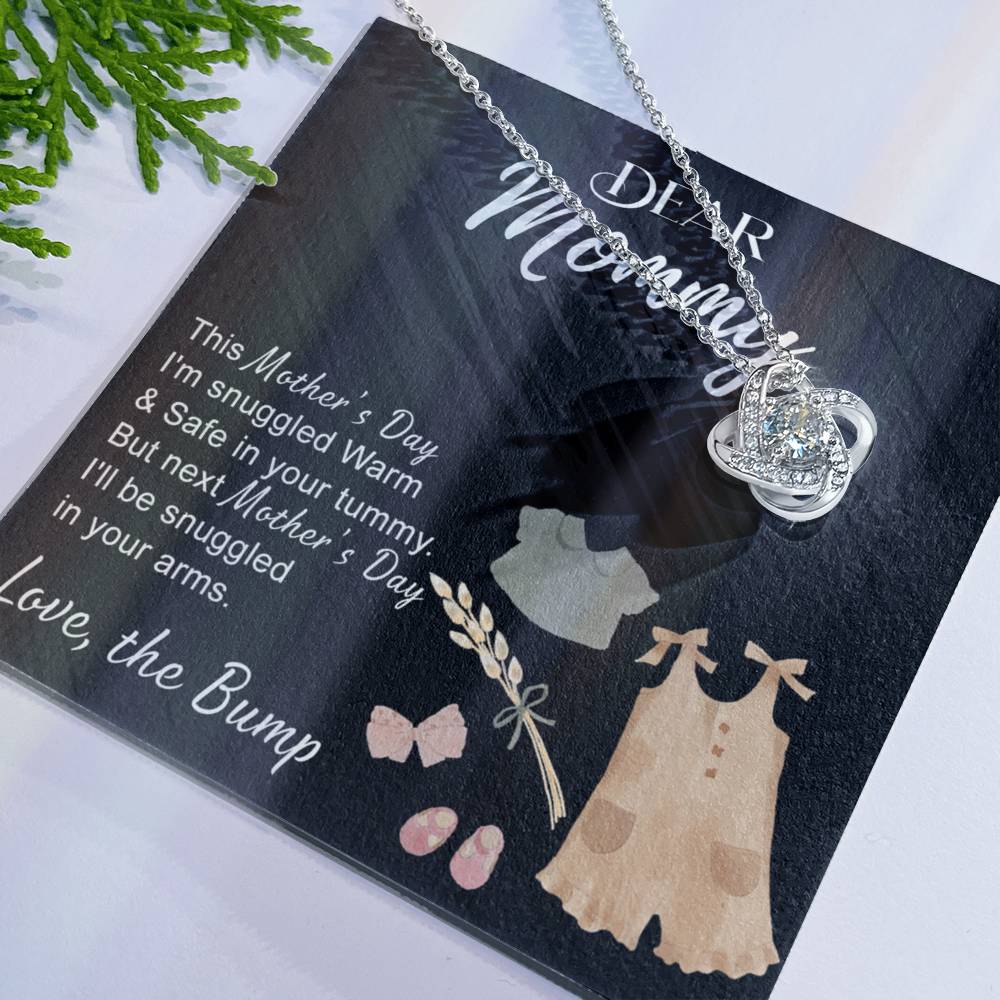 Dea Mommy Necklace Mothers Day Love Knot Necklace, Mothers Day Gifts for Pregnant Wife, Happy Mothers Day Necklace Gift for Moms to Be, Mother To Be Mothers Day Gift, To My Mommy Necklace from Bump Love Knot Necklace 6323