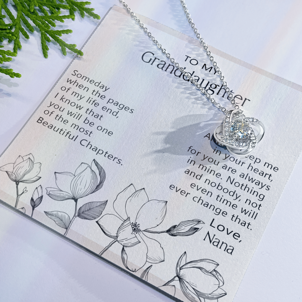 Love Knot Necklace For Granddaughter - To My Granddaughter Love Knot Necklace From Nana, Grandma Jewelry Necklace Gift On Birthday, Graduation Gift, Christmas Always Keep Me In Your Heart Necklace