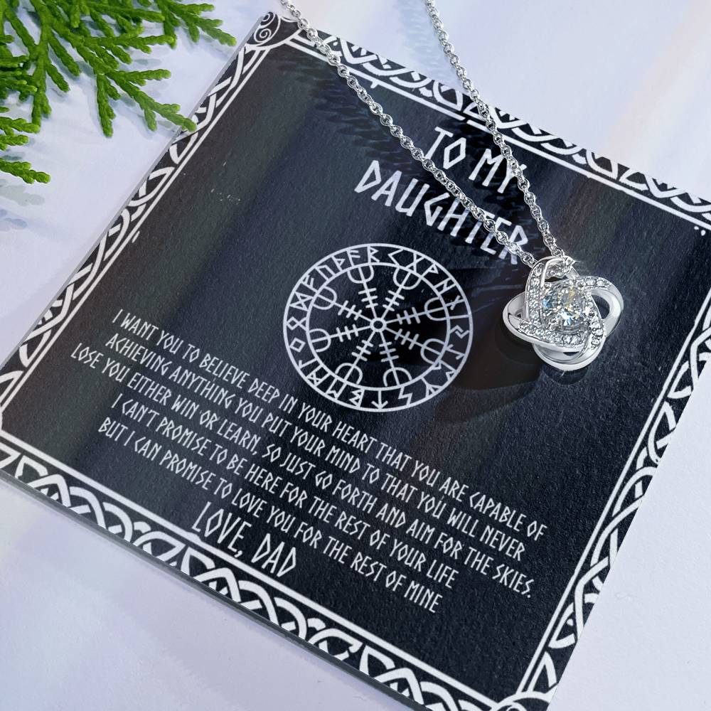 Daughter Viking Gift Necklace, Viking To My Daughter From Dad I Want You To Believe Deep In Your Pendant Necklace Message Card and Gift Box styles Gift On Birthday, Christmas Graduation Gift