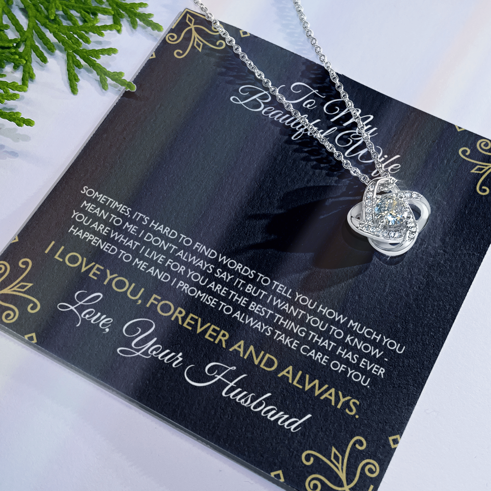 Gifts For Wife Romantic Necklace, Wife Gift Necklace Ideas, To My Smoking Hot Wife Necklace From Men, Message Card and Gift Box For Wife, To My Beautiful Wife Necklace From Husband To Wife