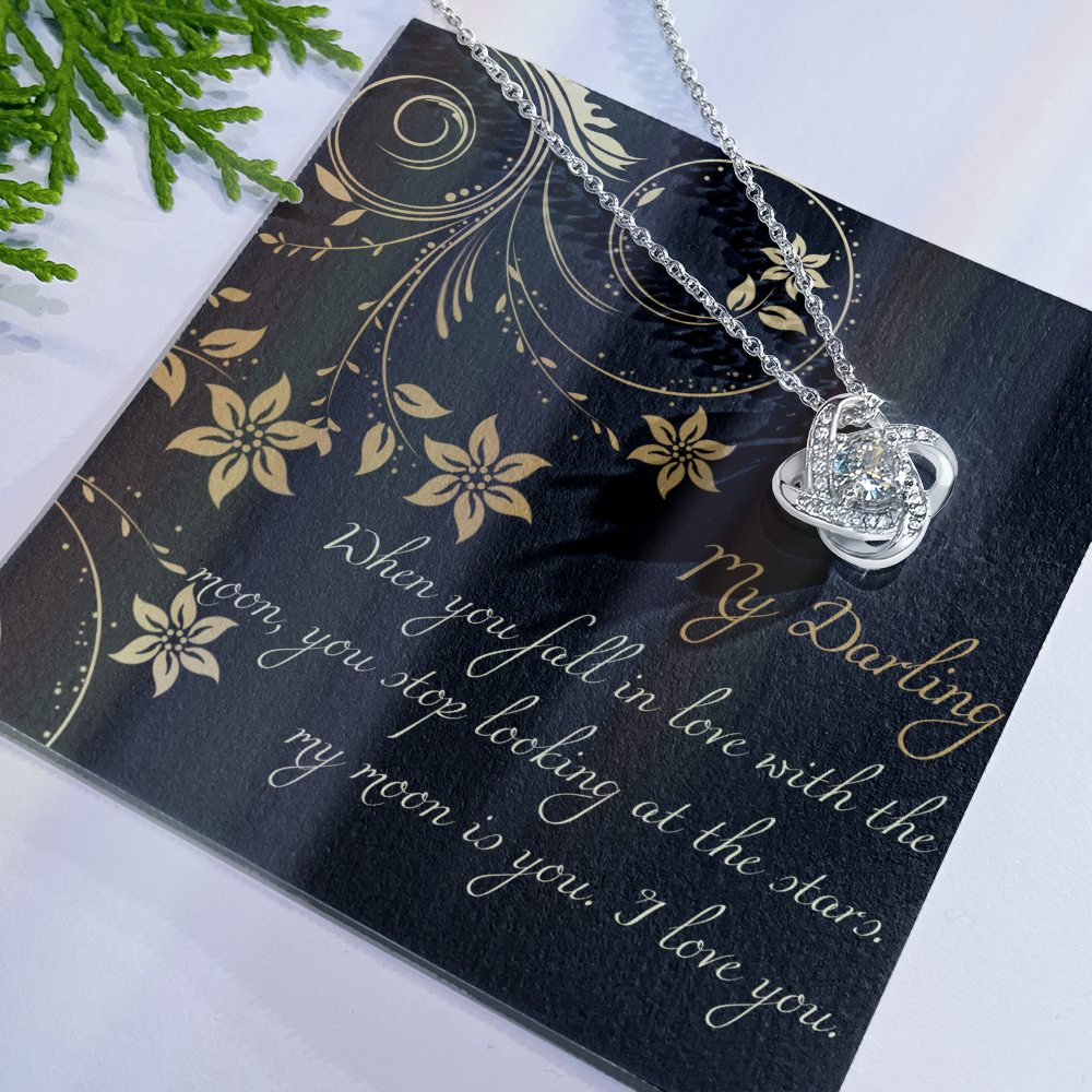 To My Girlfriend Gift Necklace Gift For Girlfriend Christmas Gift for Girlfriend From Boyfriend, Husband, Girlfriend Gift Necklace - Jewelry Gift For Girls, Love Knot Pendant Gift For Girlfriend