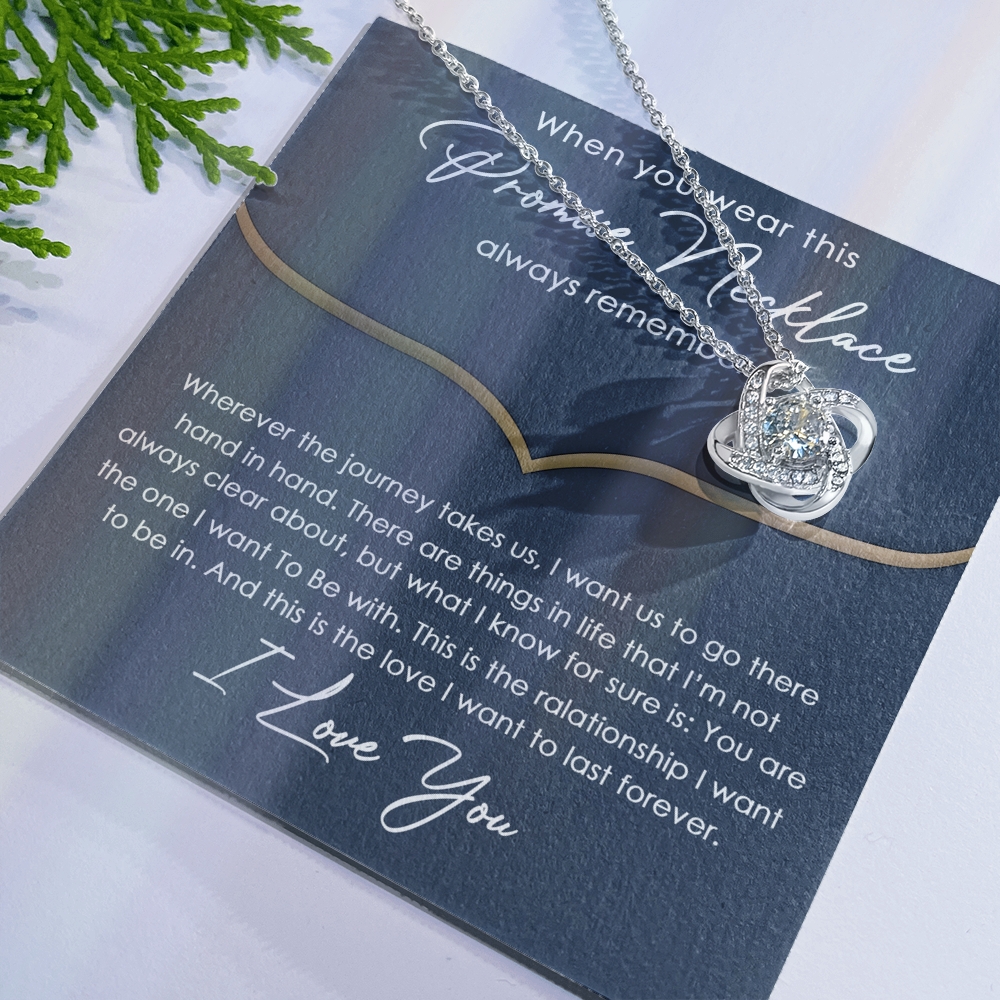 To My Girlfriend Love Knot Necklace With Message Card And Gift Box From Boyfriend, Husband, Girlfriend Gift Necklace - Jewelry Gift For Girls, Love Knot Pendant Gift For Girlfriend, Soulmate