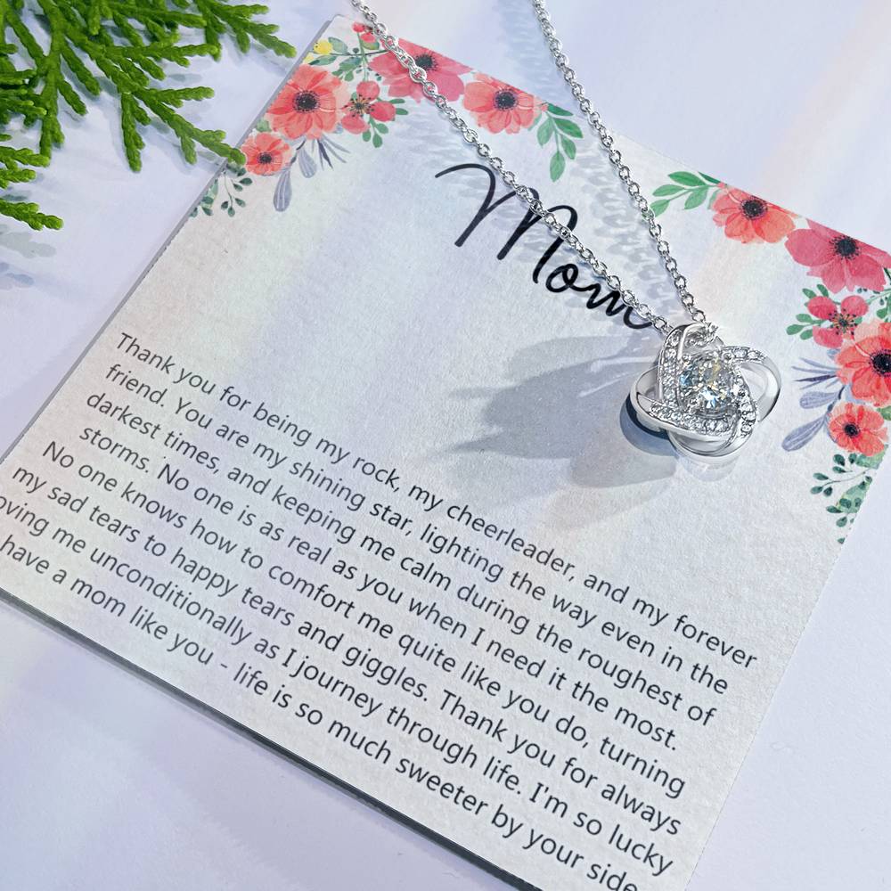 Mom Gift Necklace, Mother's Day Necklace Gift For Mom, To My Mom Love Knot Necklace Gift for Mom, Gift Anniversary Mother And Daughter Thank You Gift Pendant Jewelry Gift For Women Mom From Daughter Love Knot Necklace 6323