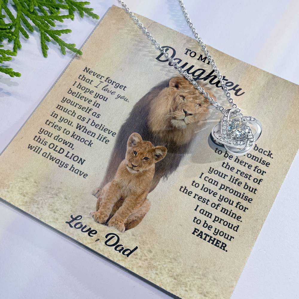To My Daughter Gift from Dad Old Lion Necklace For Daughter Jewelry for Women