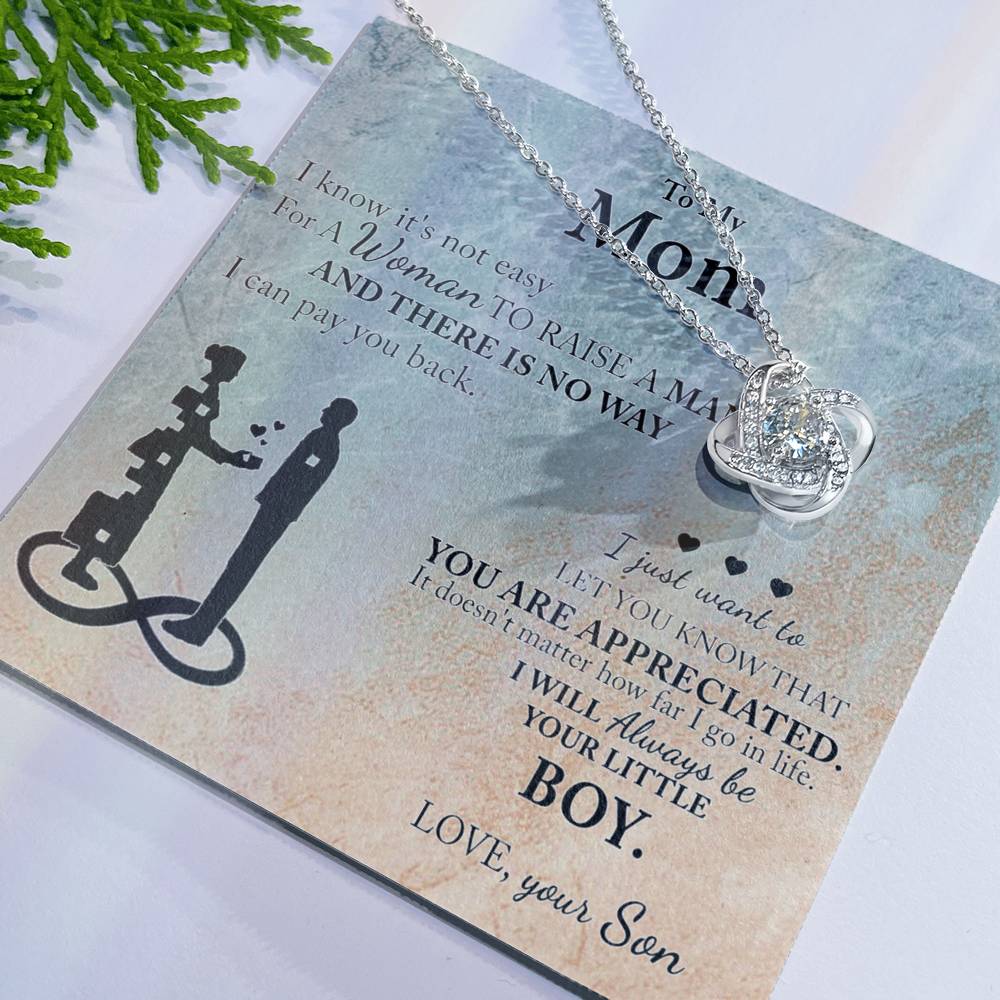 Mom Gift From Son To Mother Necklace Thoughtful Birthday Gift Sentimental Love Knot Necklace 6323