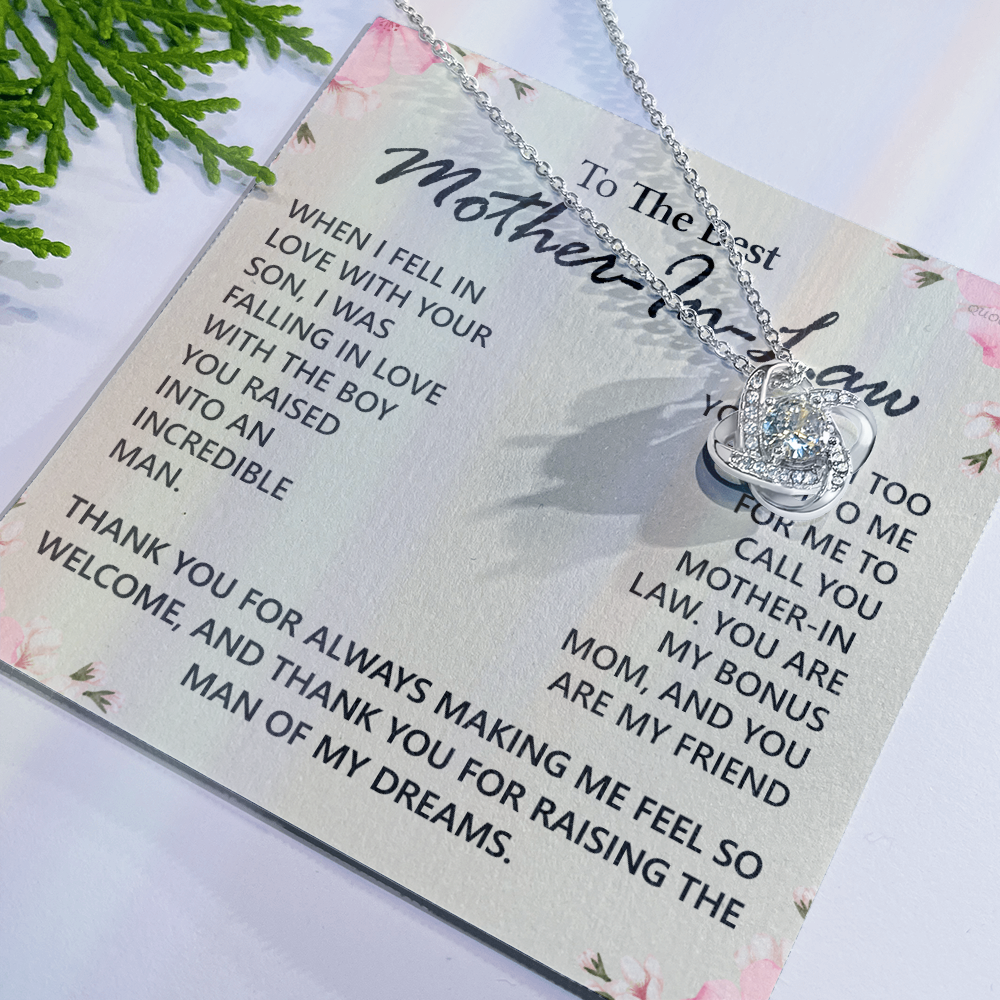 Mother In Law Gift Necklace The Love Knot Necklace Gift For Mother In Law Bonus Mom To The Best Mother In Law Necklace From Daughter Thank You Necklace Gift For Mother In Law Jewelry Gift For Women
