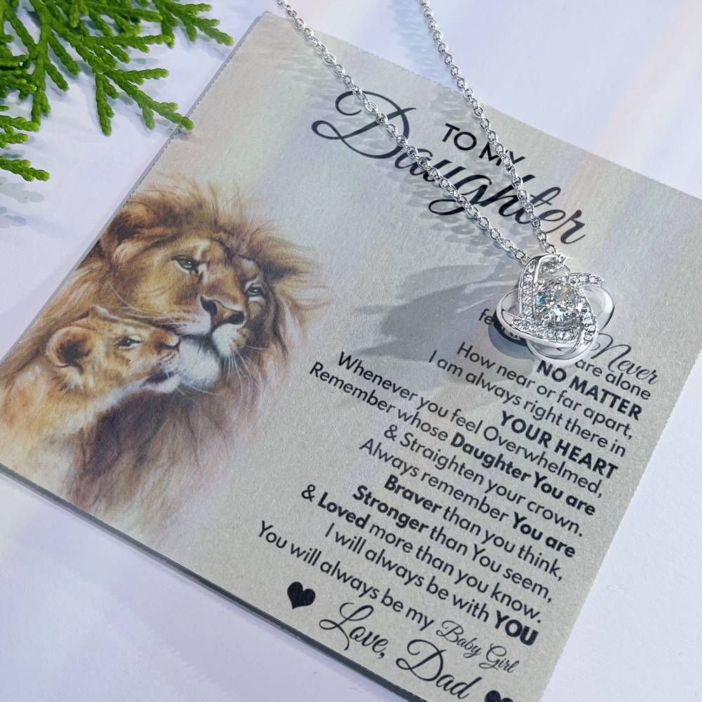 Daughter Gifts Necklace From Dad, To My Daughter Lion And Necklace Gift On Birthday Gift Graduation Gift for Daughter From Dad, Father Daughter Jewelry Gift For Girls, Little Girl Necklace
