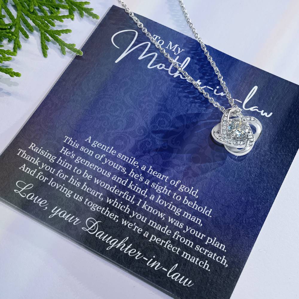 To My Mother in Law Gift Necklace, Mother in Law Love Knot Necklace Gift From Daughter In Law, Jewelry Gift For Women, To My Mother-in-law on Wedding Day Mother's day Necklace Gift Birthday For Mom