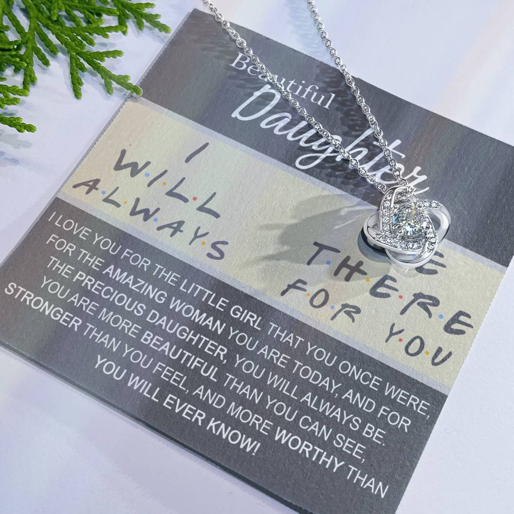 Beautiful Daughter Love Knot Necklace, Birthday Gift, Graduation Gift For Her