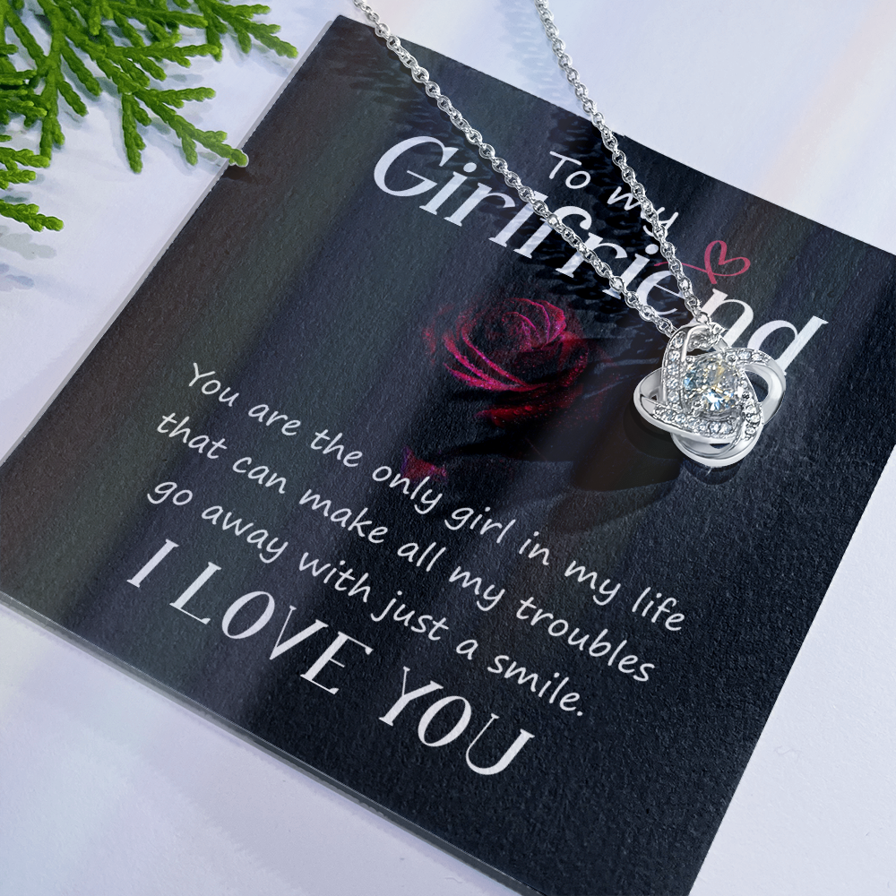 I Love You Necklace Gift For Her, To My Girlfriend Necklace From Boyfriend Xmas