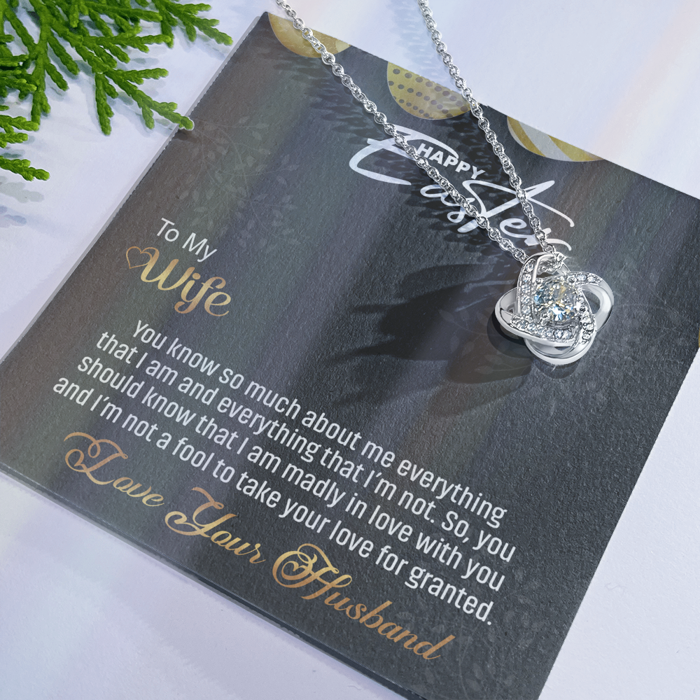 To My Wife Necklace From Husband Valentines Day Necklace Gift For Smokin' Hot Wife, Soulmate Gift Necklace, Personalized Gift Jewelry For Women Romantic Gift Necklace Happy Easter Necklace For Wife
