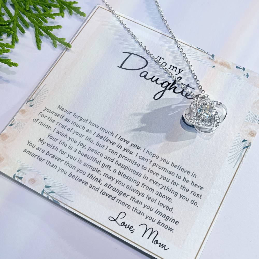To my Beautiful Daughter Necklace With Thoughtful Card Box Gifts for Daughter from Mom Mother Daughter Gifts Jewelry for Girls Little Girl, Daughter Present On Birthday Graduation Gift Christmas