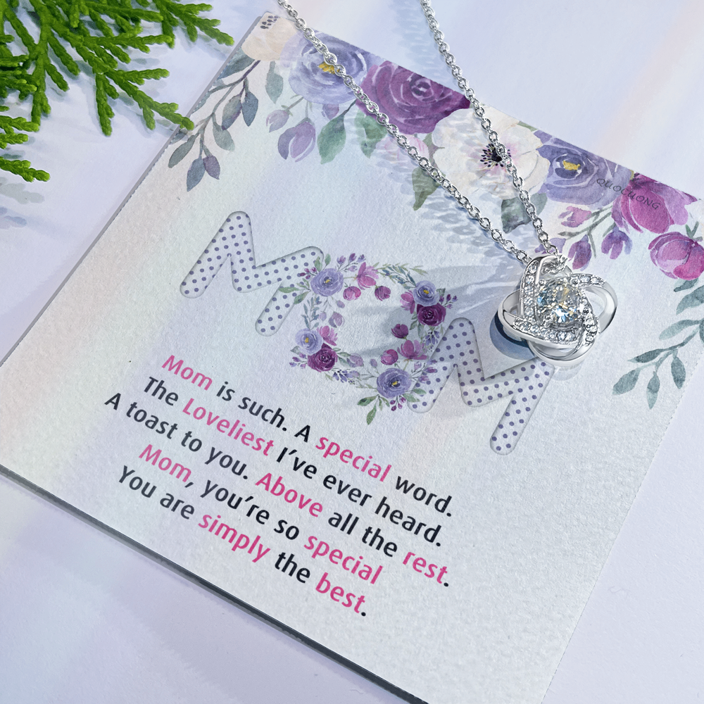 Mom Gift Necklace, To My Mom Love Knot Necklace Gift From Daughter And Mother Love Knot Pendant Gift For Mom New Mom, Bonus Mom Gift Necklace, The Loveliest Mom Necklace, Jewelry Gift For Women