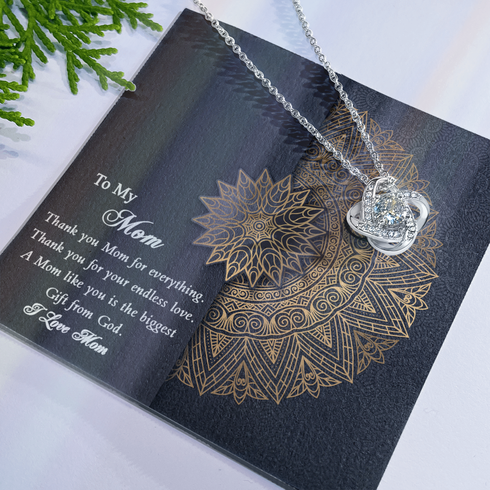 Thank you Mom Necklace from Daughter Gift for Mother's Birthday Xmas Present