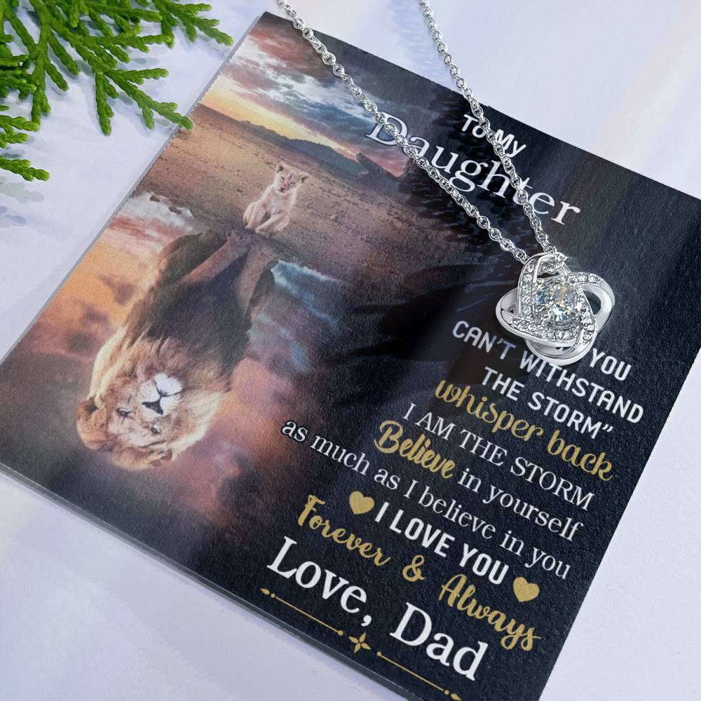 To My Beautiful Daughter Love Knot Necklace From Dad Necklace For Lion Daughters Necklaces With Love Knot Daughter Love Mother Gift A Necklaces Beautiful Jewelry Gift For Girls Little Girl Necklace