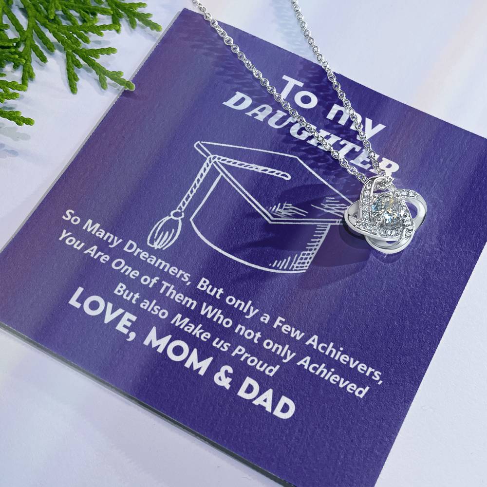 Graduation Gifts Necklace For Daughter, Her - Graduation Gift Necklace From Mom And Dad Jewelry Card For Daughter To My Daughter Necklace From Mom And Dad To Daughter with Message Card and Gift Box
